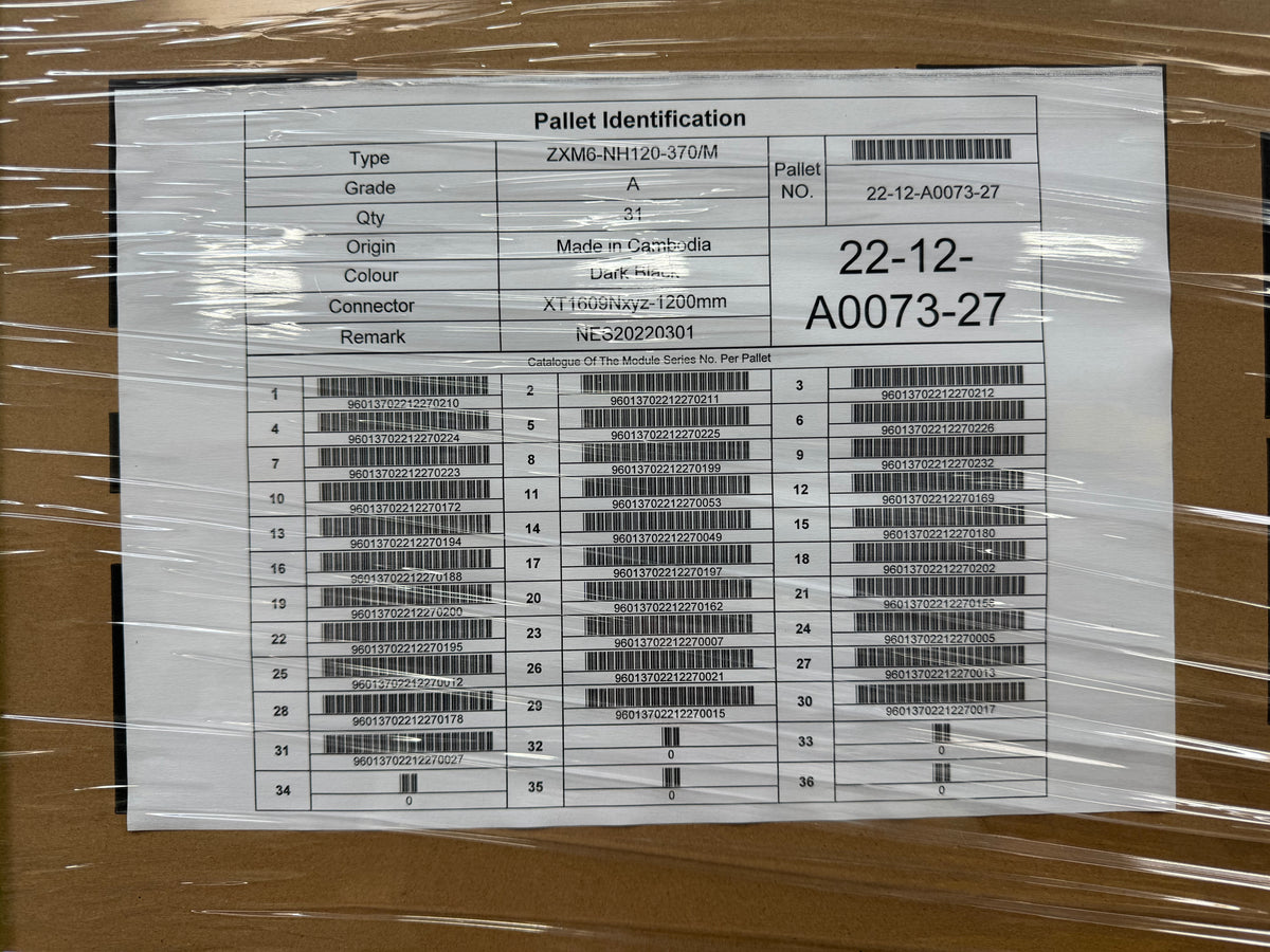 ZnShine ZXM6-NH120-370/M 370 Watt Solar panel black. FREE