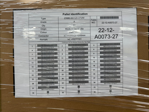 ZnShine ZXM6-NH120-370/M 370 Watt Solar panel black. Lot of 48 panels with FREE SHIPPING
