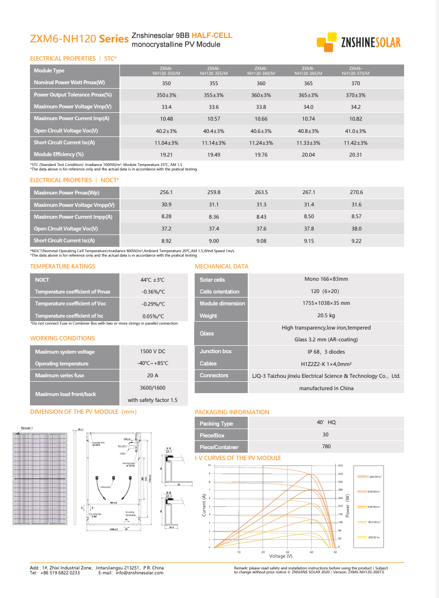 Pallet (31) ZnShine ZXM6-NH120-370/M 370 Watt Solar panel black Pallet (31) ZnShine ZXM6-NH120-370/M 370 Watt Solar panel black